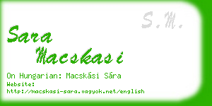 sara macskasi business card
