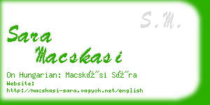 sara macskasi business card